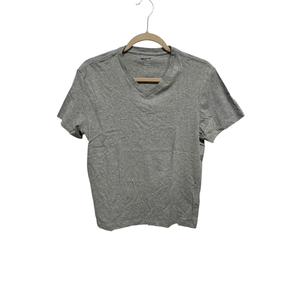 J.Crew Women's Small Gray Washed V-Neck 100% Cotton Short Sleeve T-Shirt NWOT